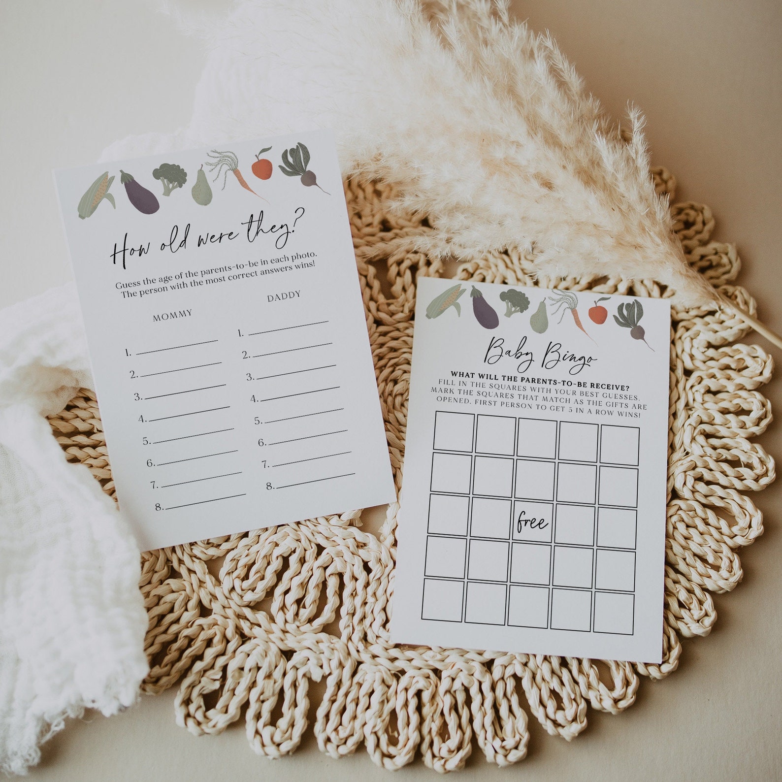 Locally Grown Baby Shower Game Bundle Farmer's Market Etsy