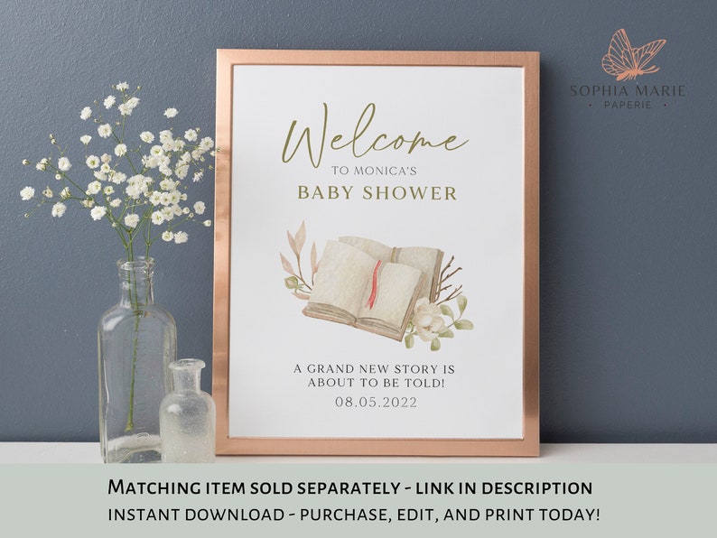 Storybook Baby Shower Invite Set Book Theme Baby Shower Etsy