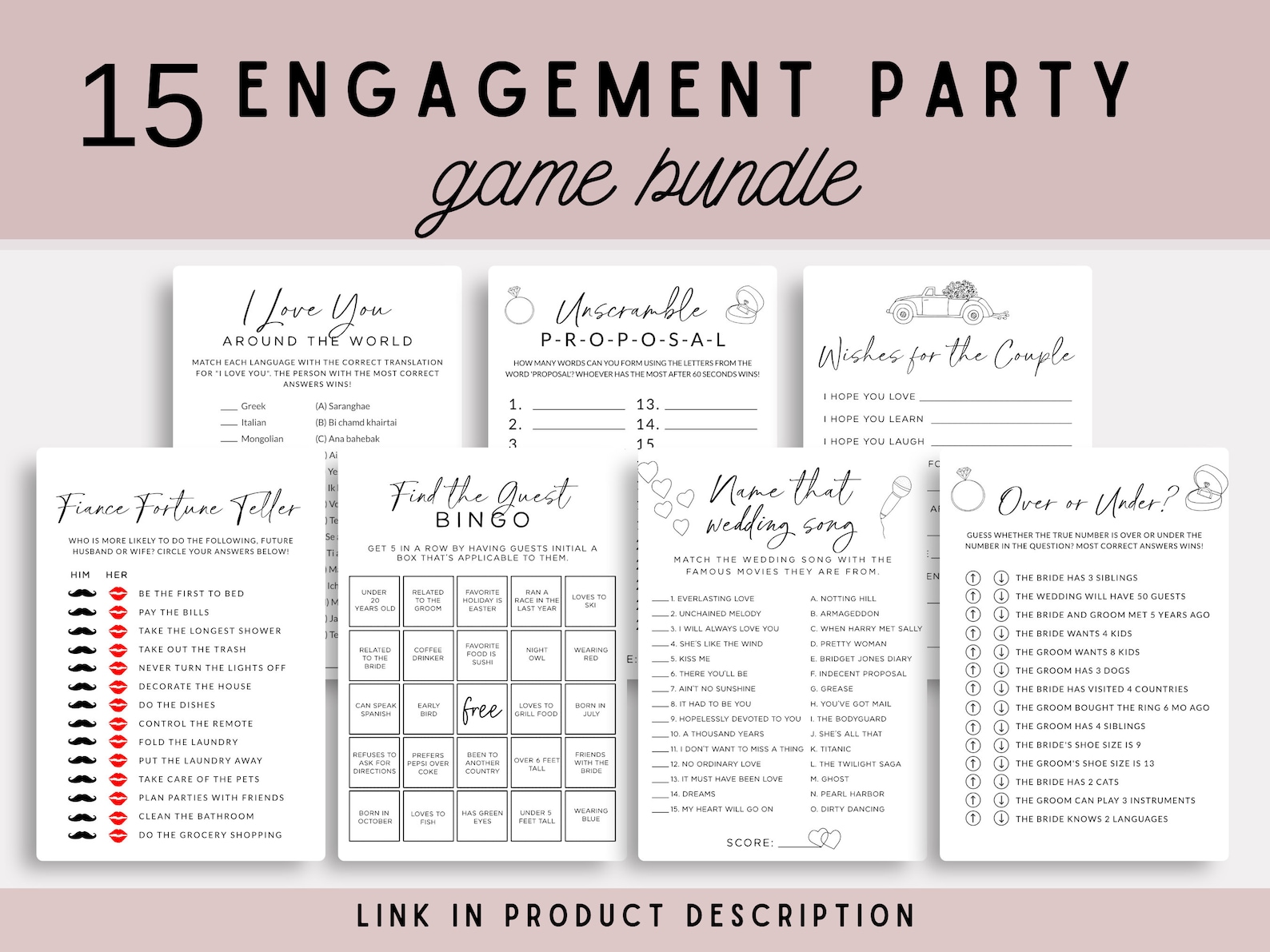 Engagement Party Games Template Printable Date Night Ideas Etsy Engagement Party Games Template Printable Date Night Ideas Etsy