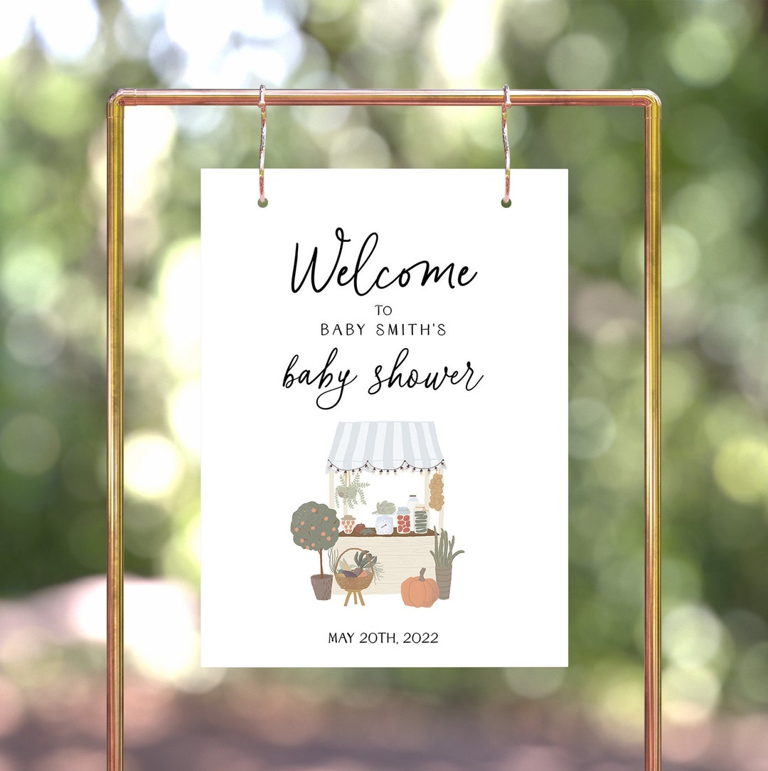 Locally Grown Baby Shower Sign, Farmer's Market Baby Shower