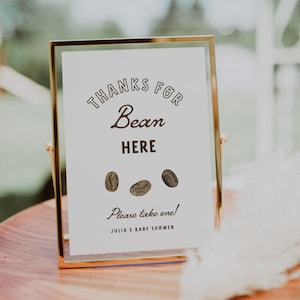 Modèle de signe de remerciement pour la douche de bébé, faveurs de baby shower de café, mélange parfait, douche à café, signe de faveur de café, modifiable