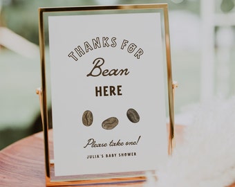 Baby is Brewing Shower Thank You Sign Template, Coffee Baby Shower Favors, The Perfect Blend, Coffee Shower, Coffee Favor Sign, Editable
