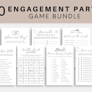 Engagement Party Games Bundle | Engagement Party Games | Proposal Party | Couples Party Games | Fiance Games | Engagement Printable Games