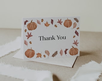 50 Kürbis Dankeskarten Mit Umschlägen - 10,2x15,2 Cm Für Babyparty & Herbstfeiern