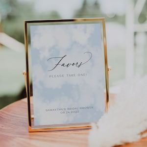 On Cloud Nine Bridal Shower Favors Sign Template | The Bride is On Cloud Nine | Bridal Shower Favors | Cloud Nine Shower Theme | Printable