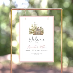 Cabin Girls Trip Sign Template, Weekend In The Woods, Girls Weekend Mountain Retreat, Mountain Bachelorette Sign, Girls Glamping Weekend