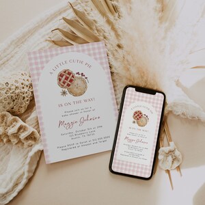 Cutie Pie Baby Shower Invitation Template, Fall Baby Shower Girl, Autumn Books For Baby Diaper Raffle, Pink Pie Theme Baby Shower, Printable