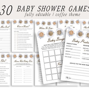 Baby is Brewing Baby Shower Game Bundle, Baby Brewing Shower Games, Coffee Baby Shower, Coffee Shop Baby Shower, Coffee Shower, Printable