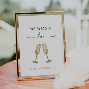 Bachelorette Mimosa Bar Sign Template, Bachelorette Champagne Sign, Camp Bachelorette Decor, Weekend In The Woods, Cabin Bachelorette Party