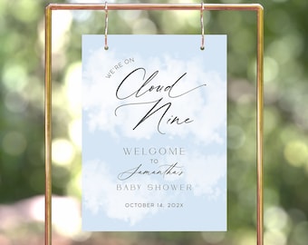 Cloud Nine Baby Shower Welcome Sign Template (Digital Download)