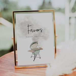 BBQ Baby Shower Favors Template, Bun in the Oven Baby Shower, BABYQ Favors, Couples Shower Cook Out, Backyard Baby Shower, Printable Sign