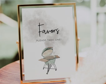 Szablony upominków na baby shower z grilla, Baby shower z bułką w piekarniku, upominki BABYQ, gotowanie na przyjęciu dla par, baby shower na podwórku, znak do wydrukowania