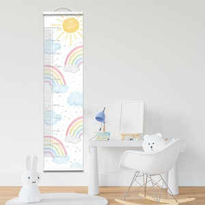 Weather Height Chart | Watercolour Weather Illustrations | Children’s Growth Chart | Nursery & Bedroom Wall Decor