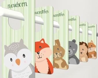 Woodland Animals Baby Closet Dividers - Set Of 6 For 1.25 Inch Rod, NB To 18 Months - View #3