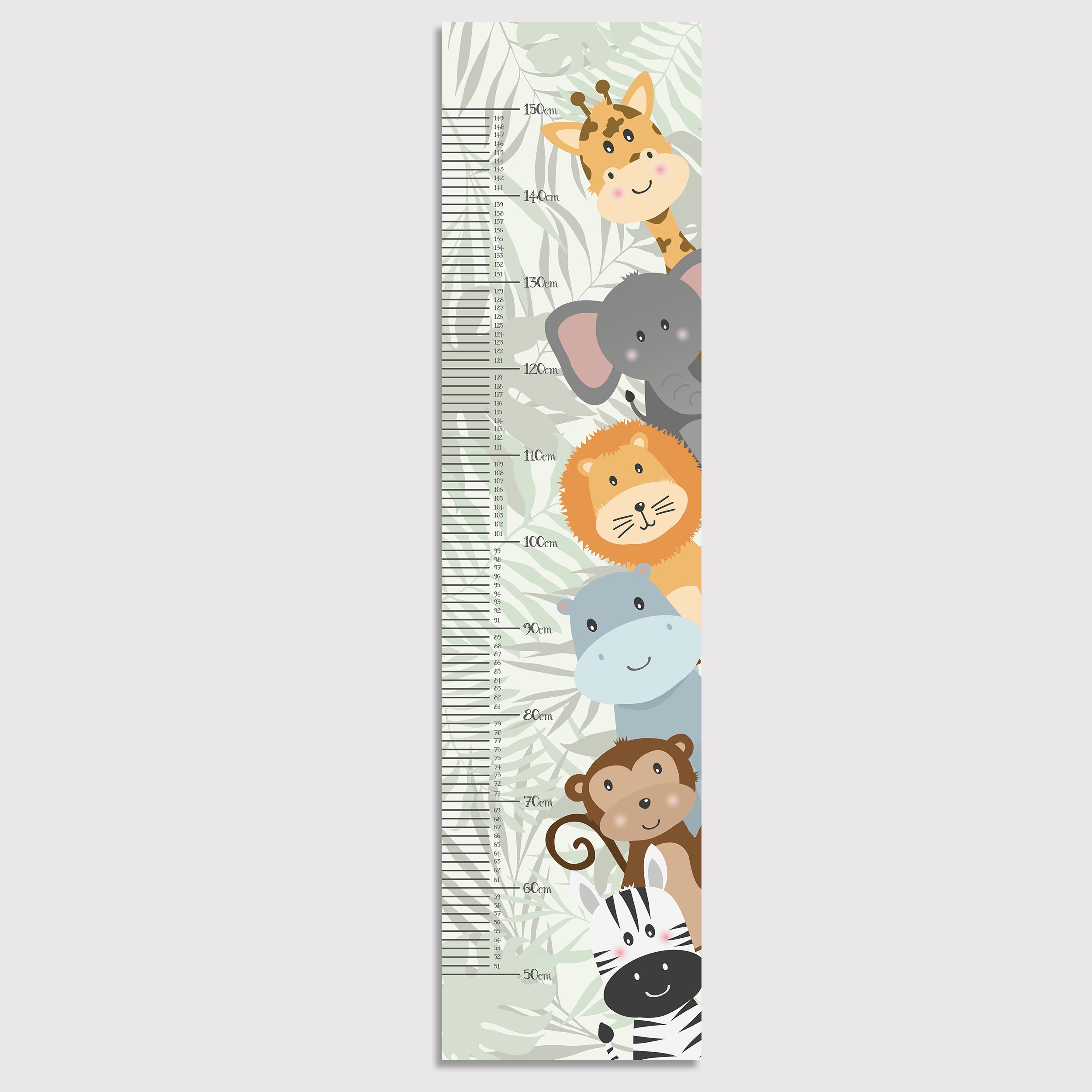 Jungle Height Chart Jungle Animals Childrens Growth Chart Etsy UK