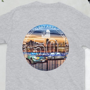 San Francisco Bay Area Corvair Club 50 Years Short-Sleeve Unisex T-Shirt Sport Grey