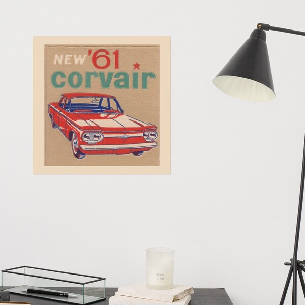 1961 Corvair Matchbok cover Photo paper poster