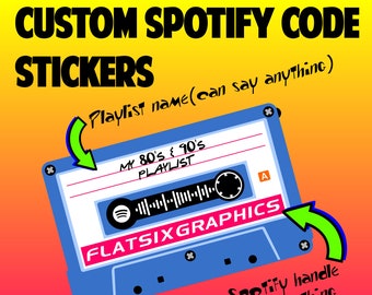 Spotify Code Stickers Slaps Vintage 70's, 80's, 90's OLDSCHOOL Cassette Custom