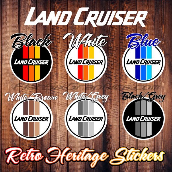 Land Cruiser Heritage Retro Stickers Set of 3