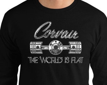 Corvair The World Is Flat Men’s Long Sleeve Gildan Shirt