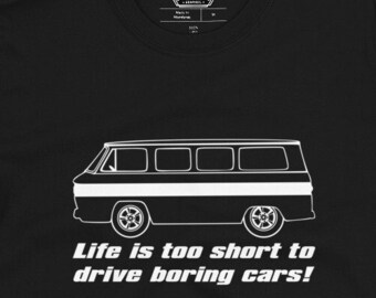 Corvair Greenbrier Life is Too Short to Drive Boring Cars Short-Sleeve Unisex T-Shirt