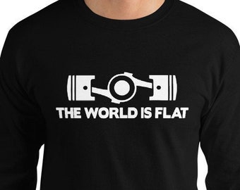 El mundo es plano Camisa de manga larga Gildan para hombre