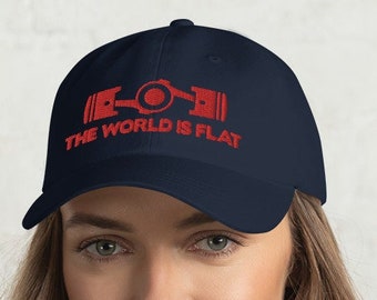 The World Is Flat Embroidered Dad hat