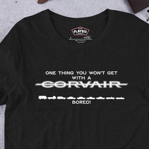 Corvair You Won't Get Bored early model script EM t-shirt Black Heather