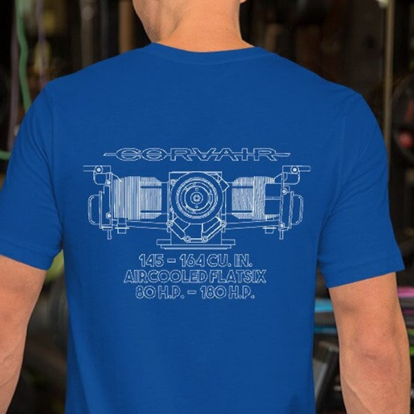 2 sided Corvair with Motor on back Short-sleeve unisex t-shirt