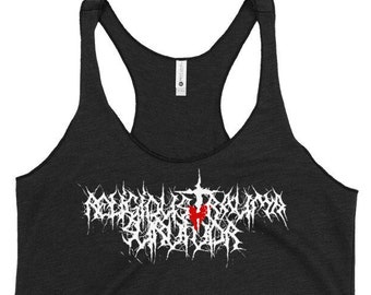 Religious Trauma Survivor goth death metal Women's Racerback Tank