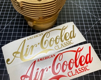 8" American Air Cooled Classic Sticker for your Corvair. Coca Cola Inspired custom designed