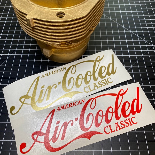 8" American Air Cooled Classic Sticker for your Corvair. Coca Cola Inspired custom designed