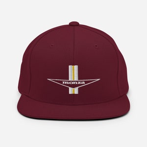 Embroidered Corvair Monza Snapback Hat Maroon