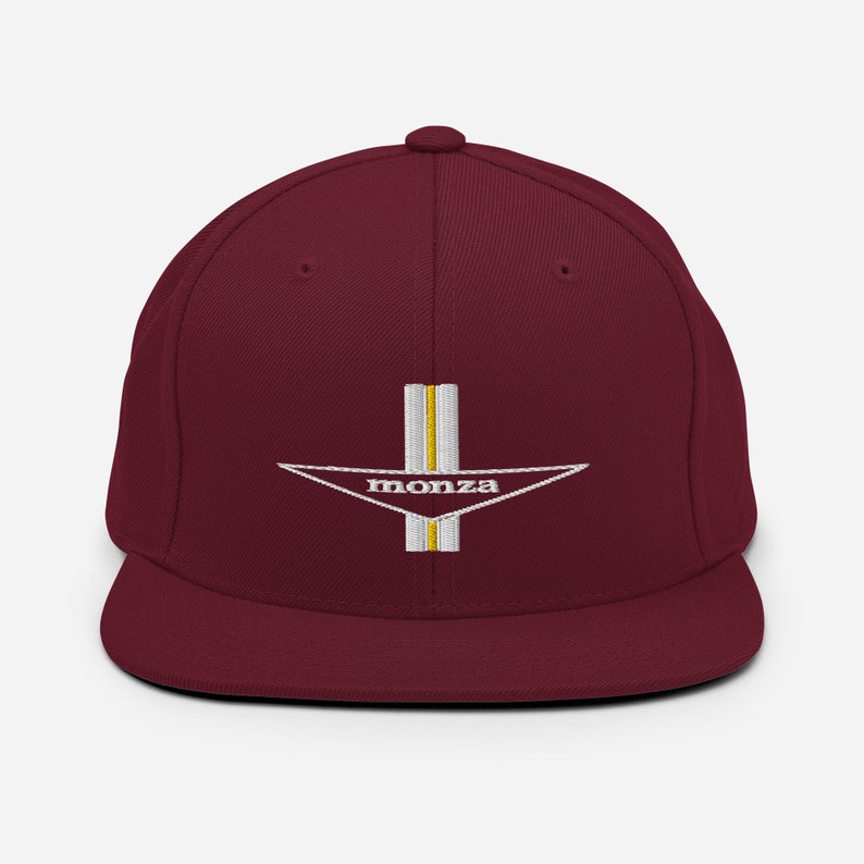 Embroidered Corvair Monza Snapback Hat Maroon