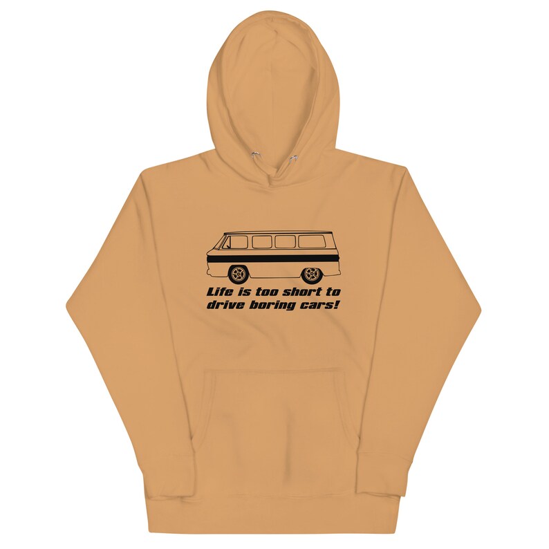 Corvair Greenbrier Life is Too Short to Drive Boring Cars Unisex Hoodie image 3