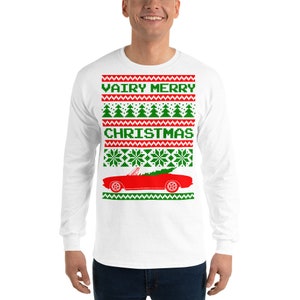 Corvair Ugly Christmas 1965-1969 Convertible Men’s Long Sleeve Shirt