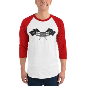 Corvair High Performance Flags 3/4 sleeve raglan shirt White/Red