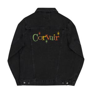 Corvair Mid Century Modern Two Sided Embroidered Logo Unisex denim jacket
