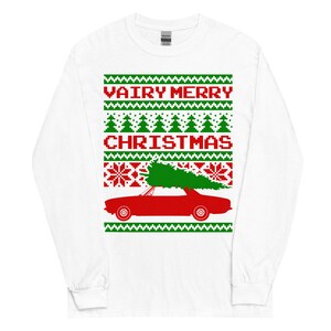 Corvair Late Model Sedan Ugly Christmas Sweater Style Men’s Long Sleeve Shirt