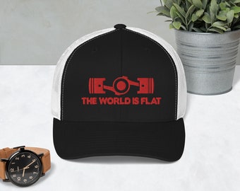 The World Is Flat Embroidered Trucker Cap