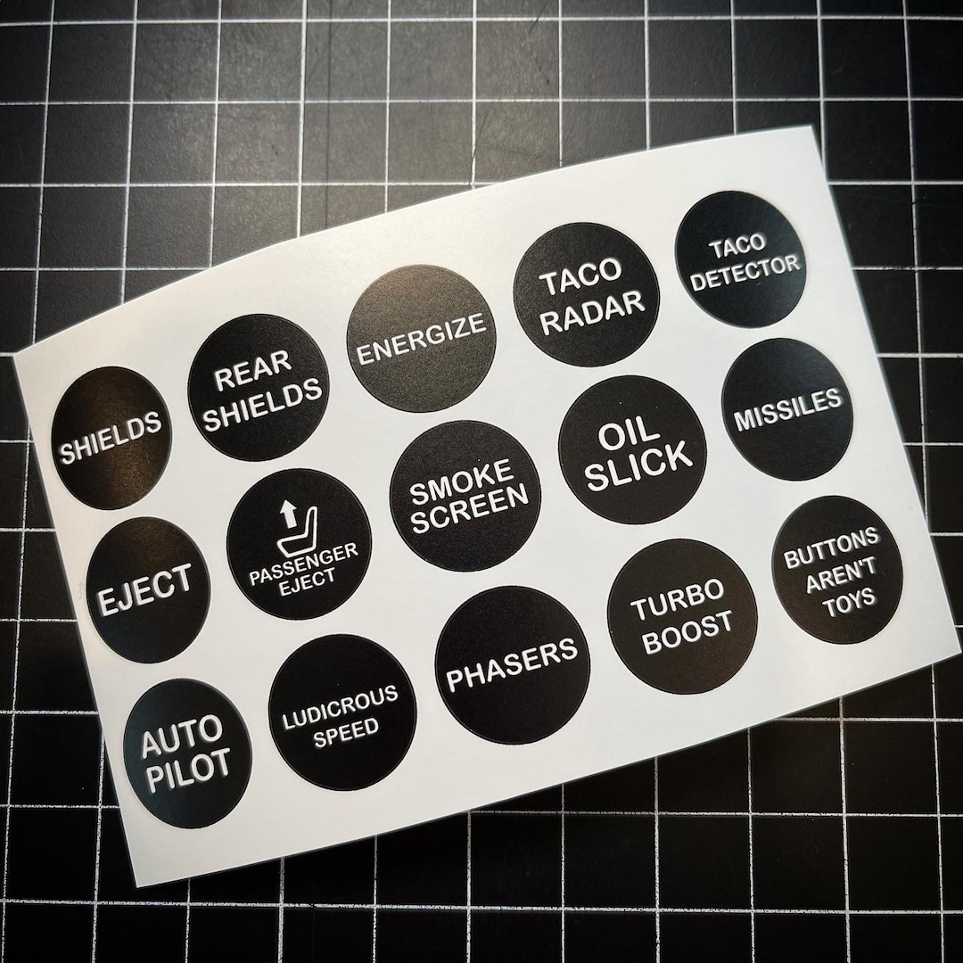 Car Button Labels Universal Fit Car and Truck Vehicle Button Decals - Etsy