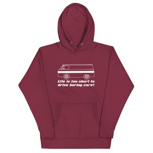 Corvair Corvan Life ist zu kurz, um langweilige Autos Zu fahren Unisex Hoodie Maroon