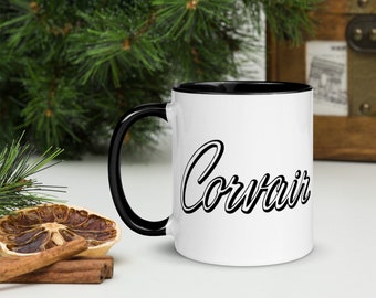 Late Model Corvair Script Tasse mit Farbe Innen