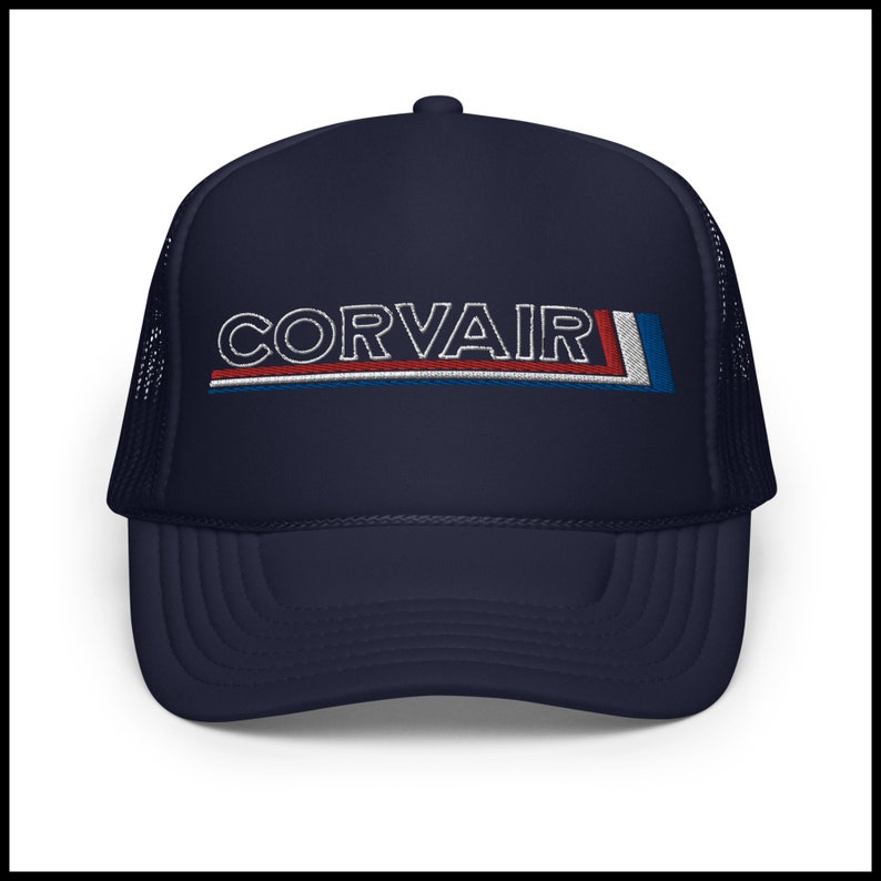 Corvair Embroidered Vintage Foam trucker hat Navy