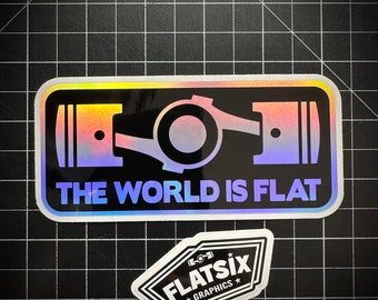 The World is Flat Printed sticker 5" wide