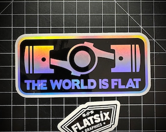 The World is Flat Printed sticker 5&quot; wide