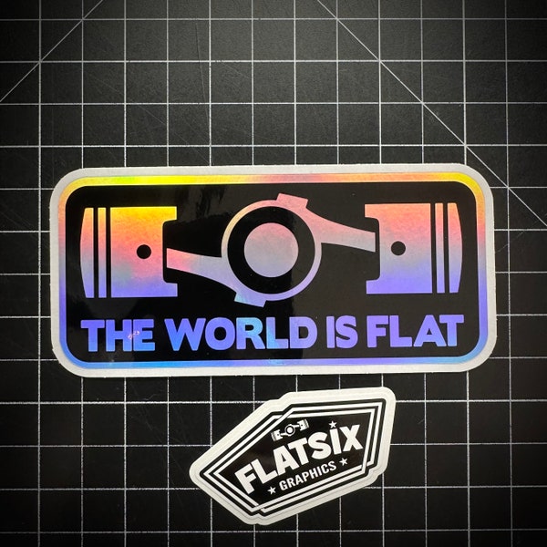 Sticker imprimé The World is Flat 5" de large