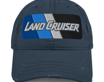 Embroidered Land Cruiser Heritage Blues Distressed Dad Hat