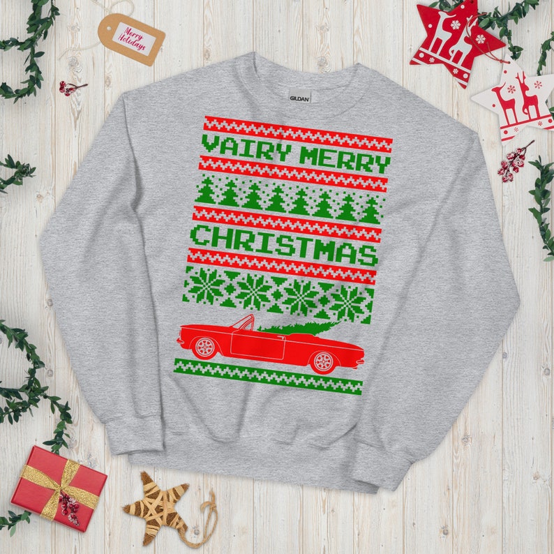 Corvair Ugly Christmas 1962, 1963, 1964 Convertible Unisex Sweatshirt