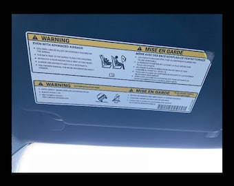 2024 Jeep Compass Visor Warning Label Blackout Decals.
